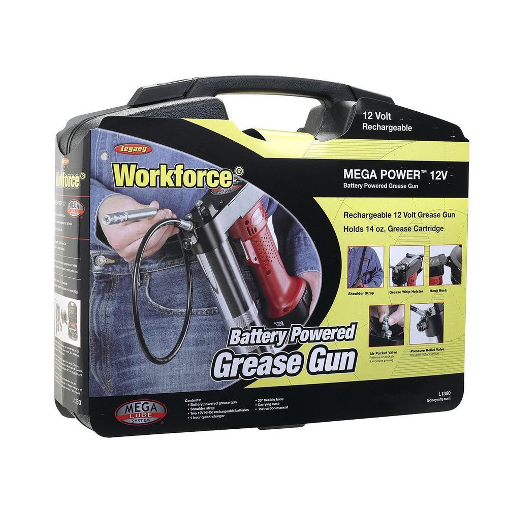 Workforce 12-Volt Cordless Grease Gun Kit with 2-Rechargable Battery - Super Arbor