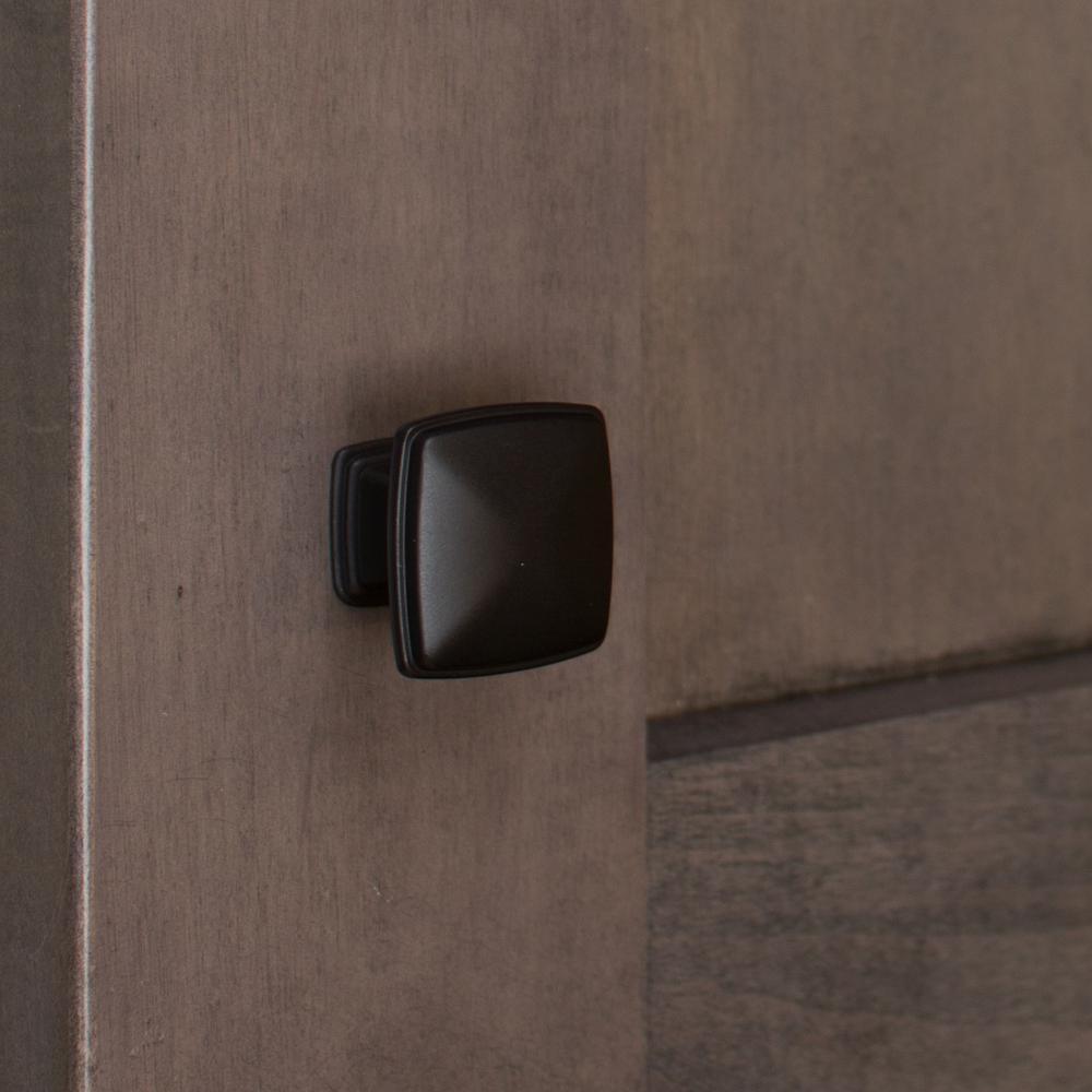 1-1/4 in. Matte Black Square Deco Cabinet Knobs (10-Pack) - Super Arbor