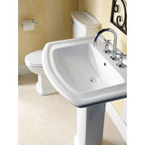Washington 650 25 in. Pedestal Combo Bathroom Sink in White