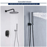 Complete Shower System 1-Spray Patterns with 2.5 GPM 10 in. Wall Mount Dual Shower Heads in Matte Black - Super Arbor
