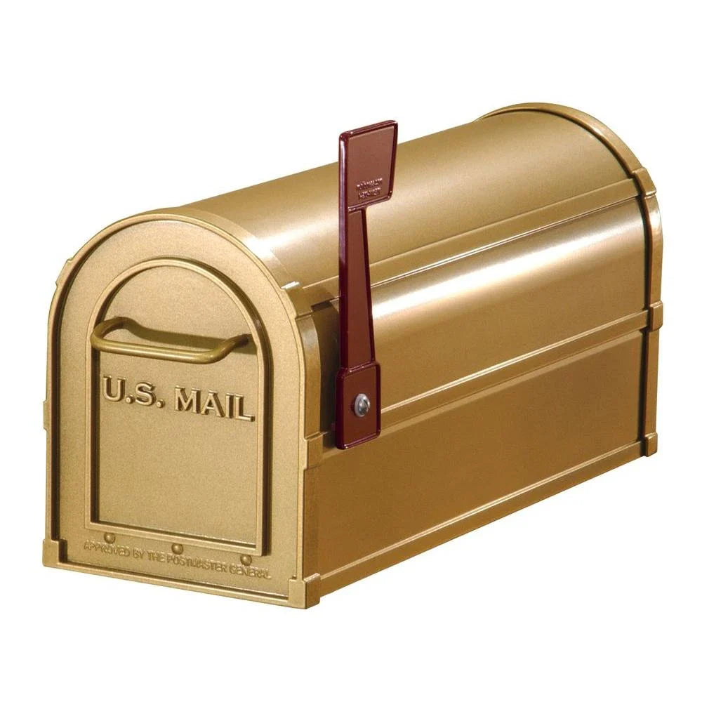 Salsbury Industries 4800 Series Post-Mount Antique Rural Mailbox, Model 4850A-BRS
