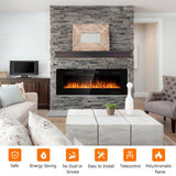 Electric Remote Control 5000 BTU 50 in. Wall Electric Fireplace in Black - Super Arbor