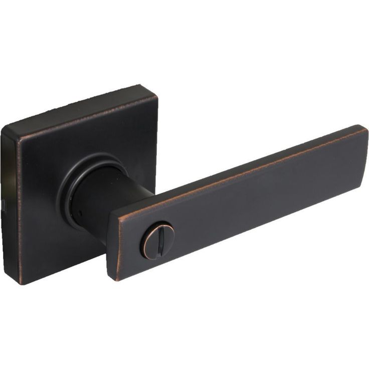 Westwood Matte Black Bed/Bath Door Lever with Square Rose