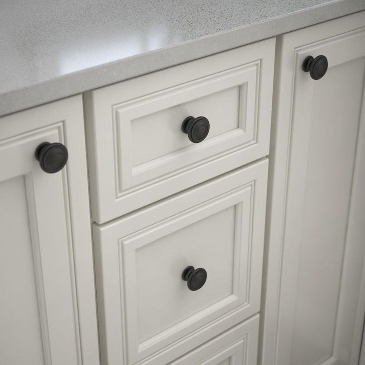 Harmon 1-3/8 in. (35mm) Matte Black Round Cabinet Knob