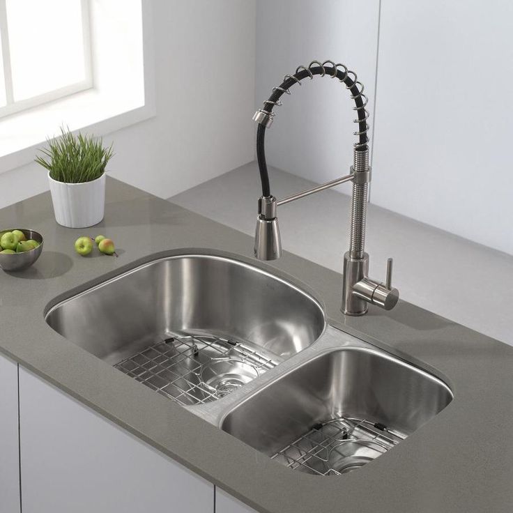 Kraus Premier Kitchen Faucet Stainless Steel 1-Handle Deck-Mount Pre-rinse Handle Kitchen Faucet