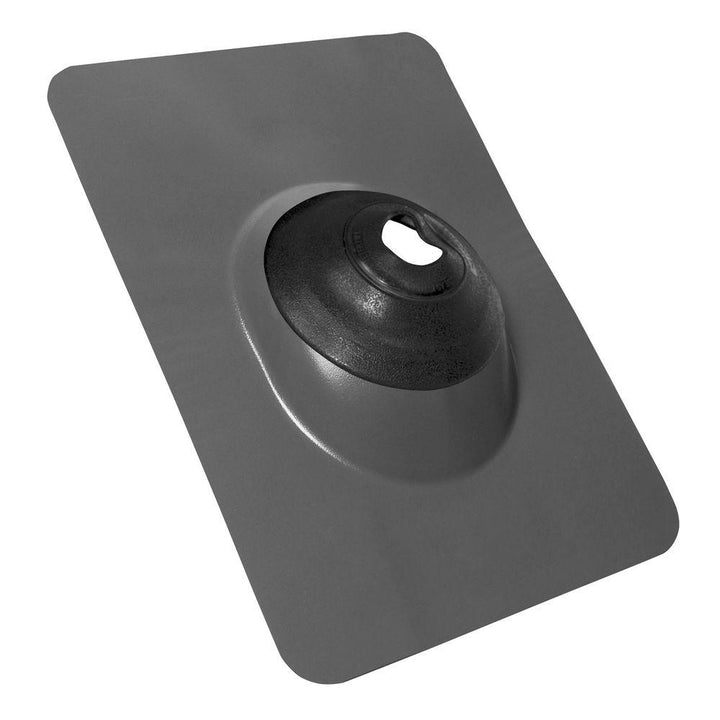 No-Calk 10-3/4 in. x 11 in. Aluminum Gray Vent Pipe Roof Flashing with 1-1/2 in. - 3 in. Adjustable Diameter - Super Arbor