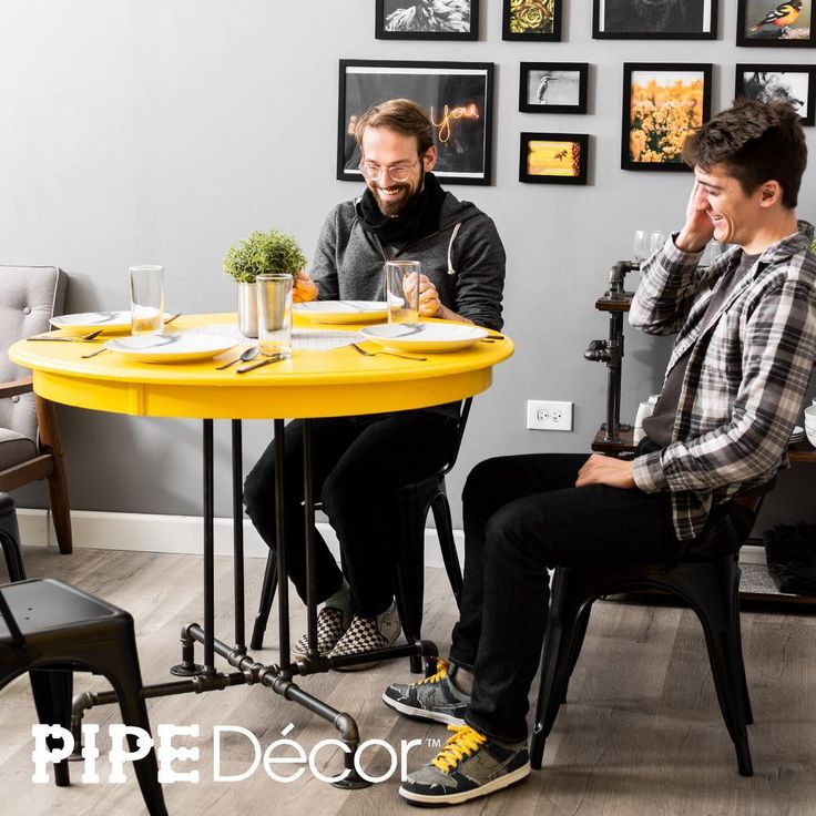3/4 in. Black Pipe 36.25 in. L x 29.25 in. H Blackjack Design Kitchen Table Kit