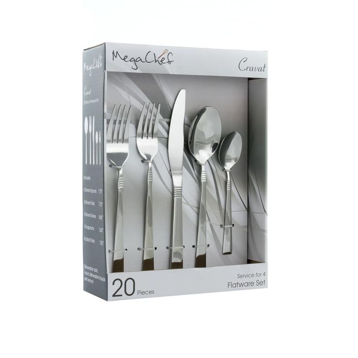 Cravat 20-Piece Silver Stainless Steel Flatware Set (Service for 4)
