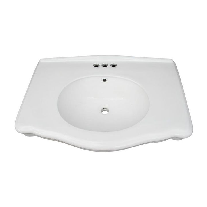 Barclay Products Anders Pedestal Sink Combo in White with 4 in. Centerset Faucet Holes