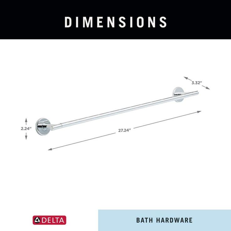 DELTA Trinsic 24-in Polished Chrome Wall Mount Single Towel Bar