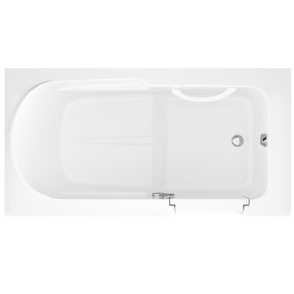 Step-In 59.6 in. Walk-In Non-Whirlpool Bathtub in White with 1.28 GPF Single Flush Toilet - Super Arbor