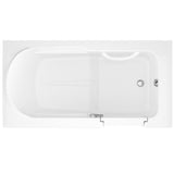 Step-In 59.6 in. Walk-In Non-Whirlpool Bathtub in White with 1.28 GPF Single Flush Toilet - Super Arbor
