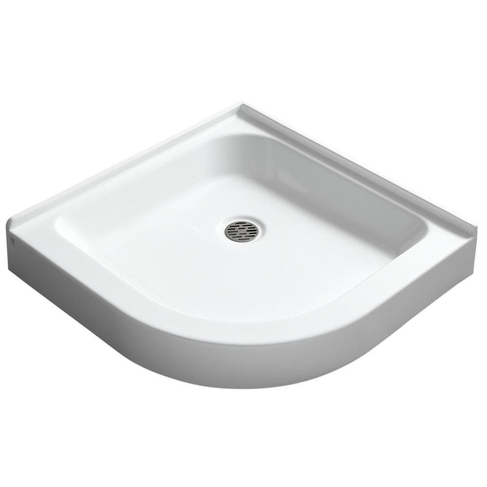 Randi 36 in. x 36 in. Double Threshold Shower Base in White - Super Arbor