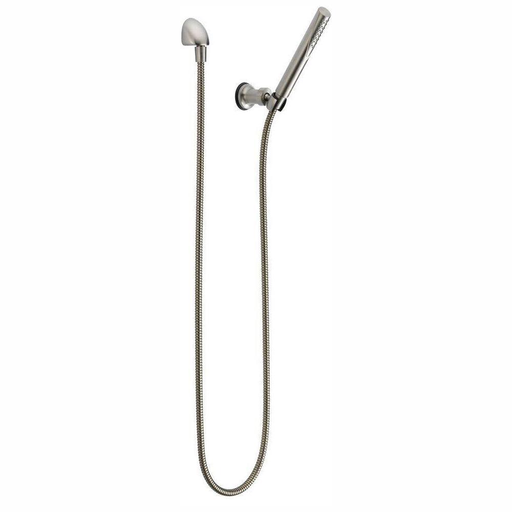 Trinsic 1-Spray 1 in. Single Wall Mount Handheld Shower Head in Stainless - Super Arbor