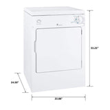 GE 3.6-cu ft Stackable Portable Electric Dryer (White on White)