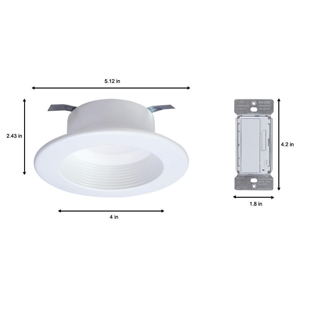 4 in. Tunable CCT (2700K-5000K) Bluetooth Smart Integrated LED Recessed Trim with In-Wall Accessory Dimmer by HALO Home - Super Arbor