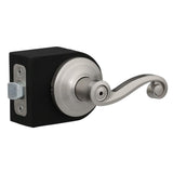 Lido Satin Nickel Privacy Bed/Bath Door Lever Featuring Microban Antimicrobial Technology - Super Arbor