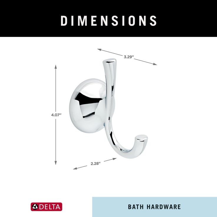 Delta Foundations Double Hook Polished Chrome Towel Hook