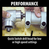 7.5 Amp 1/2 in. Corded 2-Speeds Reversible Angle Drill with Chuck Key Side Handle and Tool Case - Super Arbor
