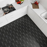 Merola Tile Aster Hex Nero Encaustic 8-5/8 in. x 9-7/8 in. Porcelain Floor and Wall Tile (11.56 sq. ft. / case)