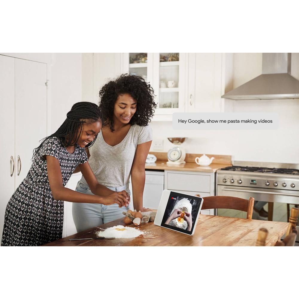 10 in. Smart Display with Google Assistant - White Front/Bamboo Back - Super Arbor