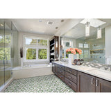 ACHIM Retro Geometric 12 in. x 12 in. Self-Adhesive Vinyl Floor Tile, Green Medallion (20 Tiles/20 sq. ft.)