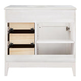 Chennai 37 in. W Single Vanity in White Wash with Engineered Stone Vanity Top in Crystal White with White Sink - Super Arbor