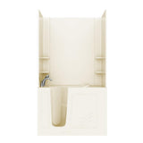 NOVA Heated Rampart 4.5 ft. Walk-in Non-Whirlpool Bathtub with Easy Up Adhesive Wall Surround in Biscuit - Super Arbor