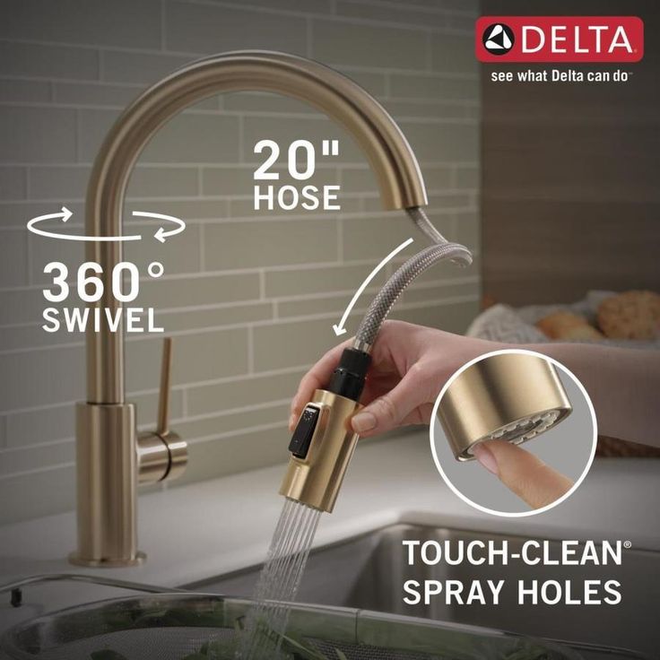 Delta Trinsic Champagne Bronze 1-Handle Deck-Mount Pull-Down Handle Kitchen Faucet