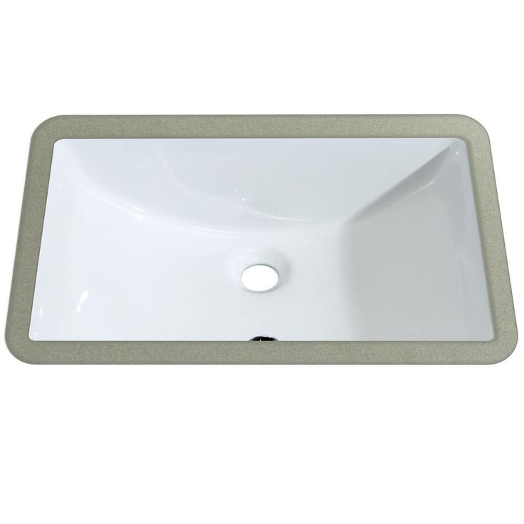 LUXIER 21 in. x 14-3/4 in. Rectangular Ceramic Undermount Bathroom Sink in White with Overflow