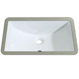 LUXIER 21 in. x 14-3/4 in. Rectangular Ceramic Undermount Bathroom Sink in White with Overflow