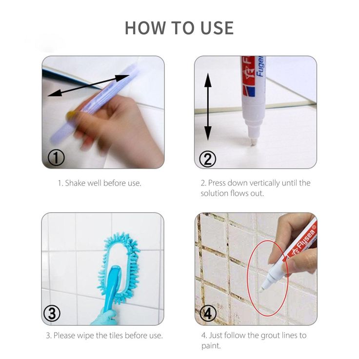 Grout Marker Grout Tile Pen Grout Restorer Pen Renew Marker with Replacement Nib for Tile Grout Lines Tile Wall Floor Bathrooms Kitchen