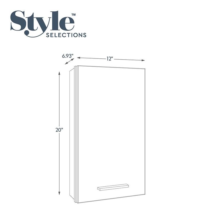 Style Selections Acadia 12-in W x 20-in H x 6.93-in D White Bathroom Wall Cabinet