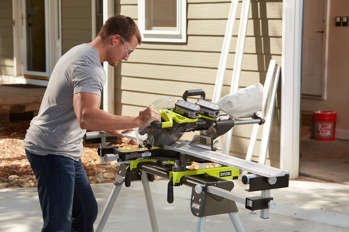 RYOBI Stationary Miter Saw Stand with Tool-Less Height Adjustment, Universal Quickstand (A18MS01G)