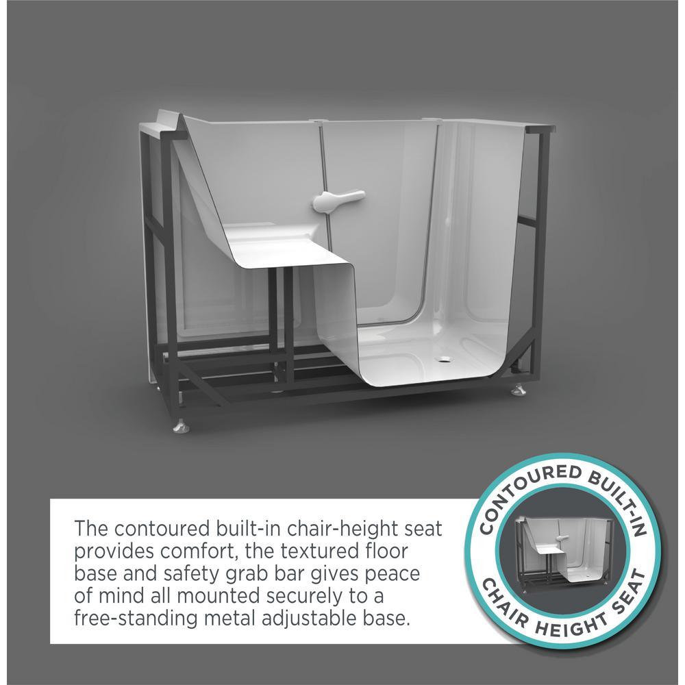 Acrylic Luxury 60 in. Right Hand Walk-In Whirlpool and Air Bathtub in White - Super Arbor