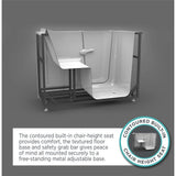 Acrylic Luxury 60 in. Right Hand Walk-In Whirlpool and Air Bathtub in White - Super Arbor