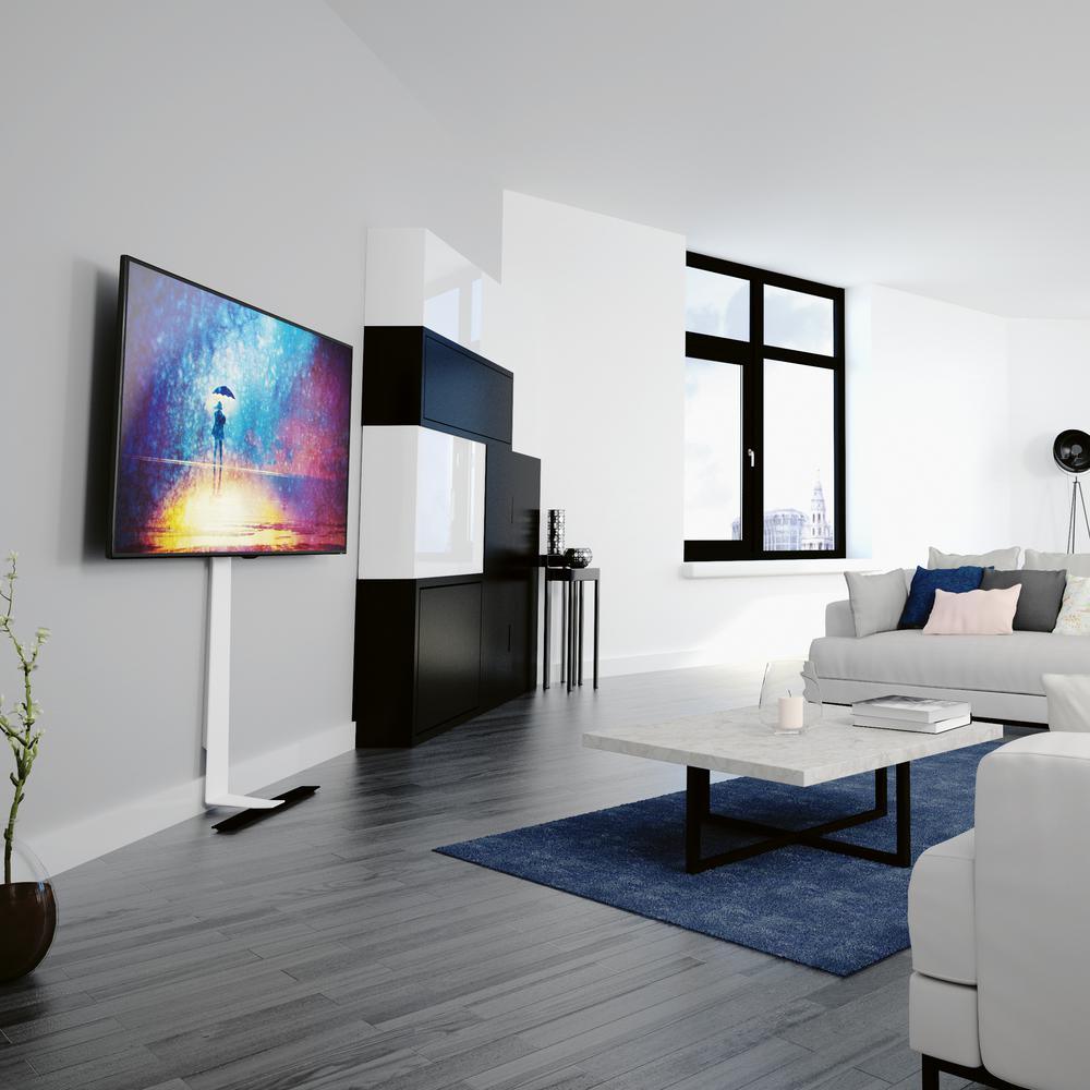 Universal Against the Wall Standing TV Mount in White - Super Arbor