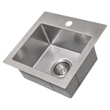 Pro 15 in. Topmount Single Bowl Bar Kitchen Sink in DuraSnow® Stainless Steel