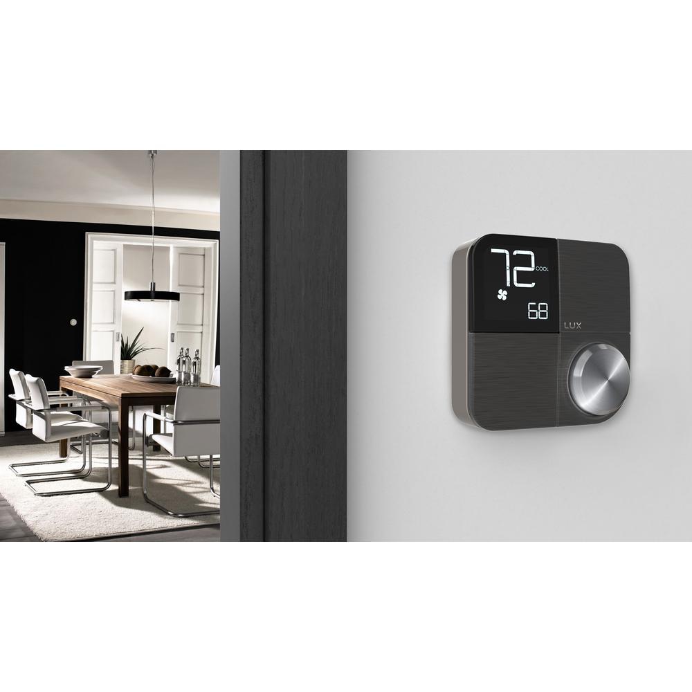 Kono Smart Wi-Fi Thermostat with Interchangeable Black Stainless Steel Faceplate - Super Arbor