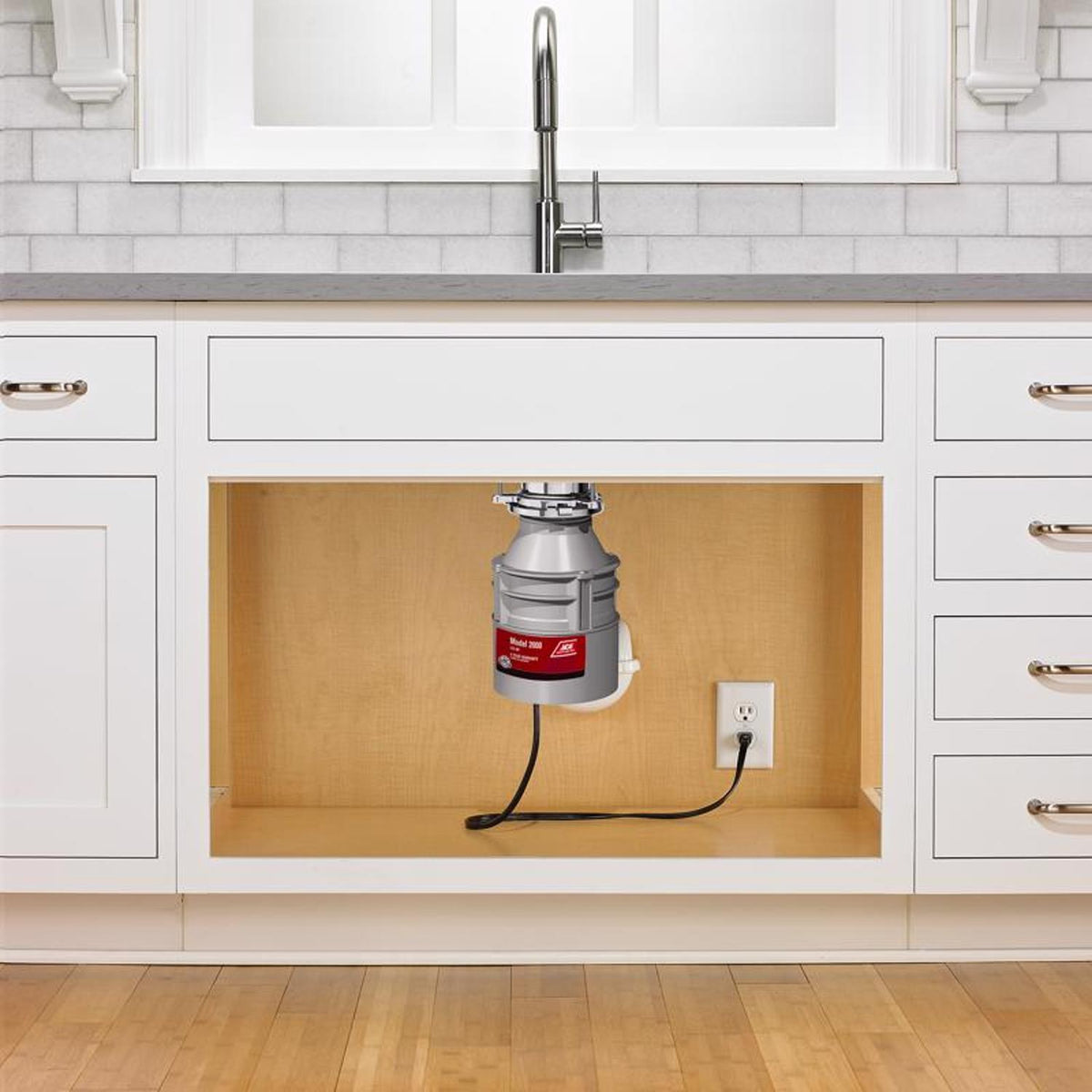 Ace Model 2000 1/2 HP Continuous Feed Garbage Disposal, Quick Lock Mount, 26 oz Capacity
