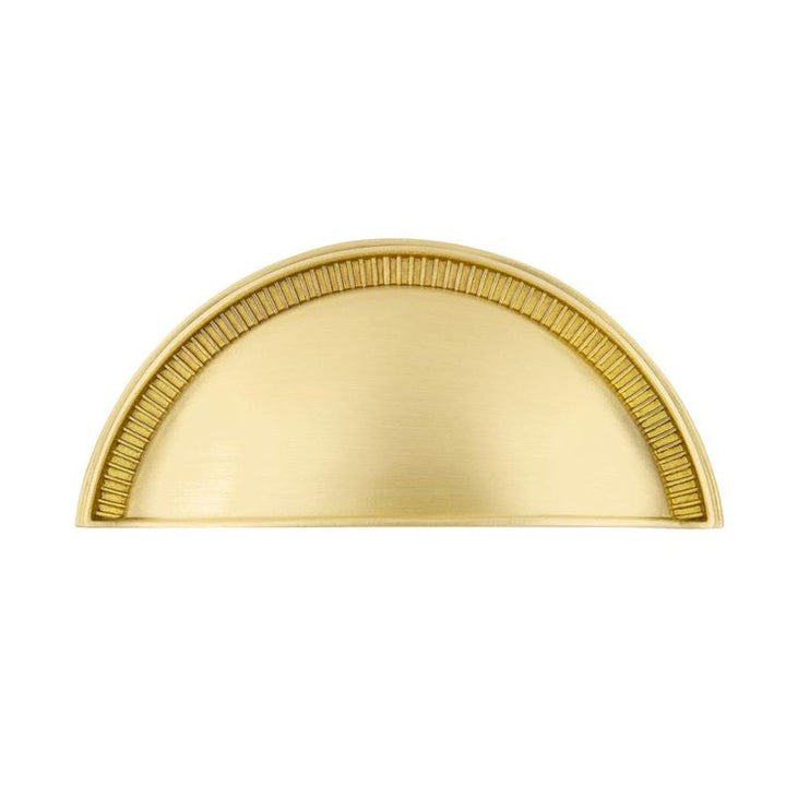 3 in. (76 mm) Satin Brass Drawer Cup Pull Soleil