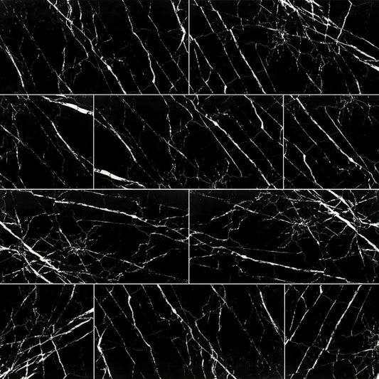 MSI Aashini Black 16 in. x 32 in. Polished Porcelain Floor and Wall Tile (14.20 sq. ft./Case)