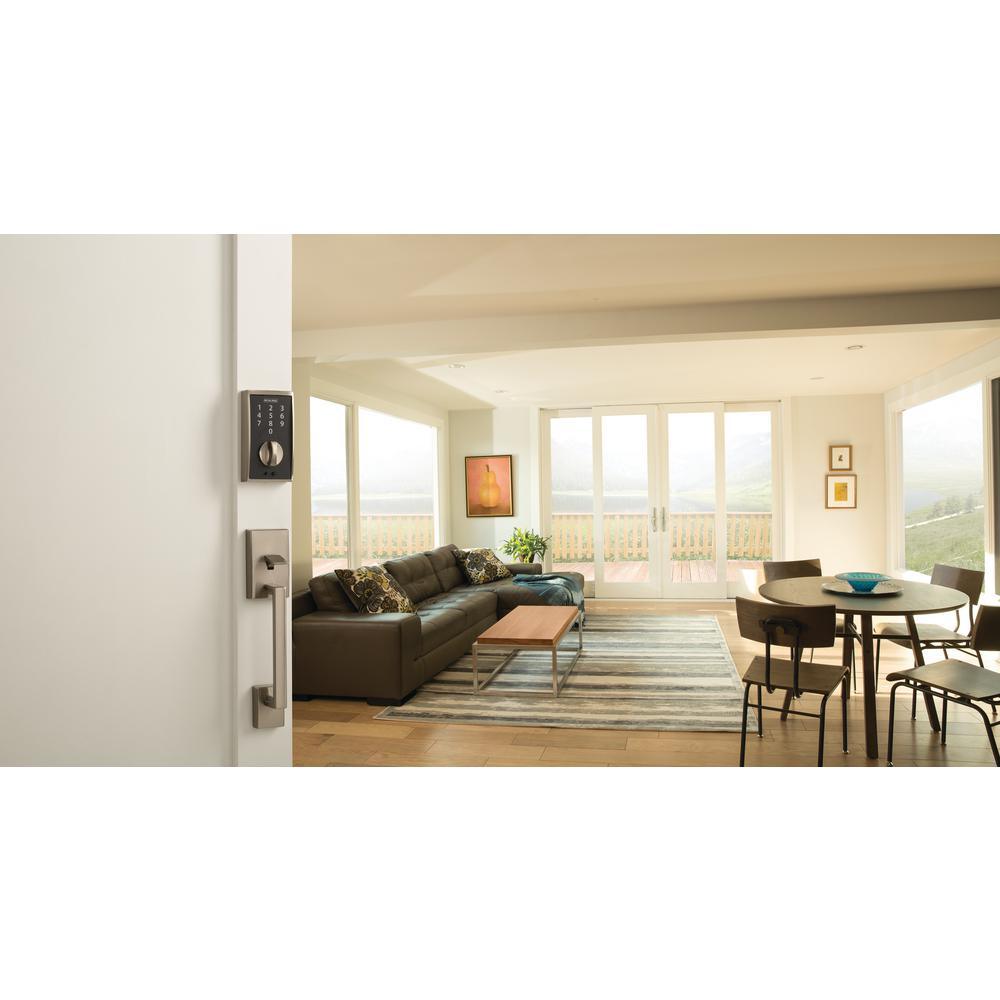 Century Satin Nickel Lower Half Entry Door Handleset and Latitude Door Lever with Century Trim - Super Arbor
