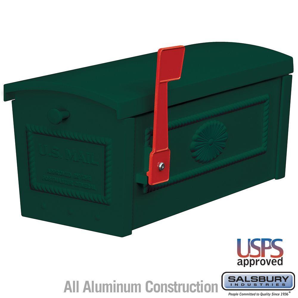 4500 Series Post Style Townhouse Mailbox in Green - Super Arbor