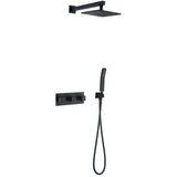 1-Spray Pattern 2 GPM 10 in. Wall Mount Dual Shower Heads in Matte Black