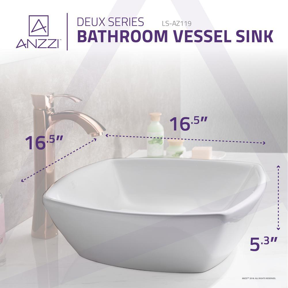 Deux Series Ceramic Vessel Sink in White - Super Arbor