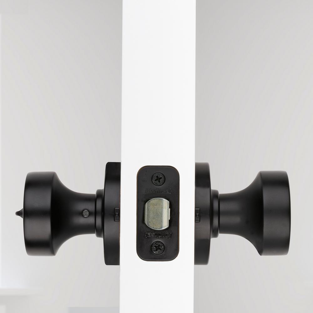 Pismo Round Matte Black Bed/Bath Door Knob Featuring Microban Antimicrobial Technology - Super Arbor