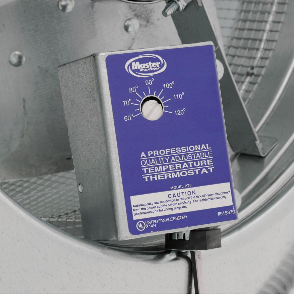 1000 CFM Silver Galvanized Steel Electric Powered Attic Fan with Adjustable Thermostat - Super Arbor