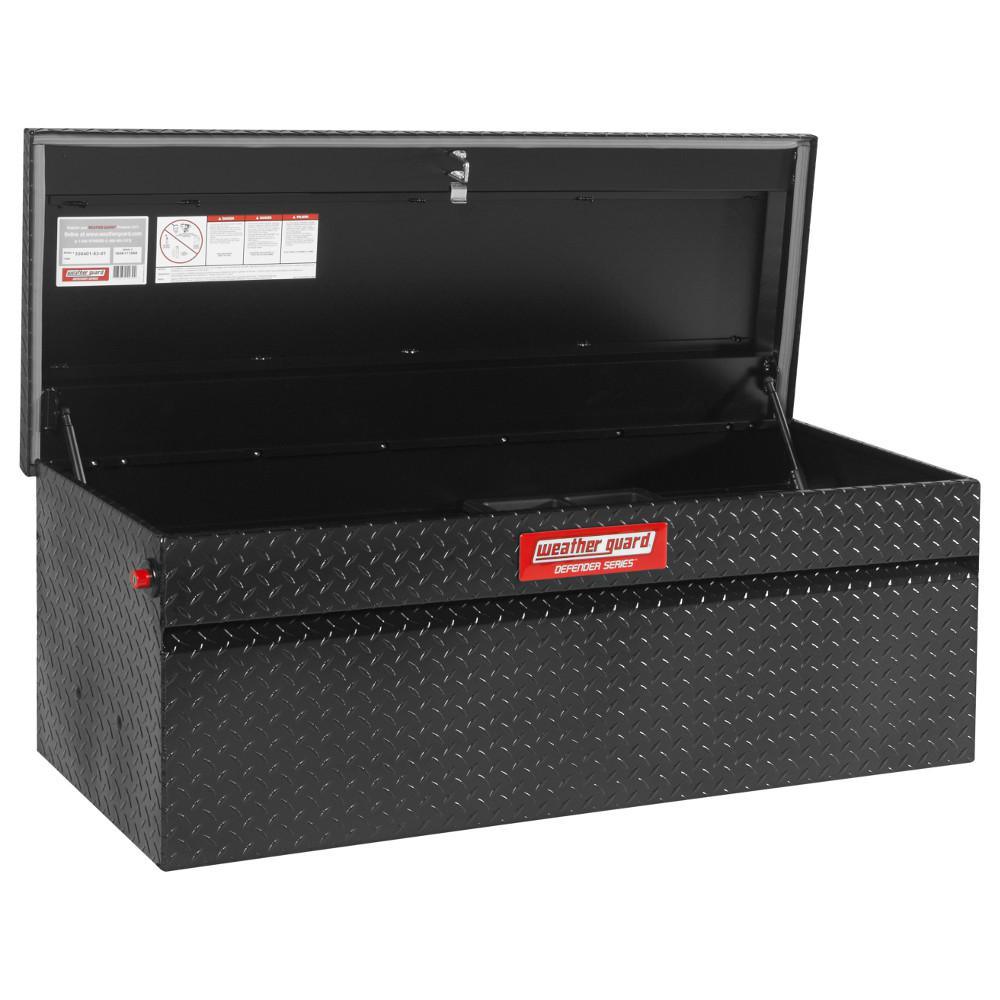 Weather Guard 50.25 in. Matte Black Aluminum Full Size Chest Truck Tool Box - Super Arbor