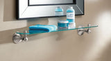Moen Lounge Chrome 1-Tier Glass Wall Mount Bathroom Shelf
